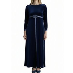 Vintage 60's Velvet Babydoll Maxi Dress Size Small Boho Cottagecore Whimsigoth